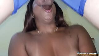 She takes the entire shaft in her mouth and swallows it smoothly