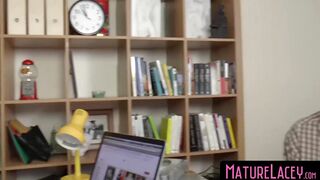  MatureLacey com - Lacey Starr′s interracial creampie with a MILF and rough sex