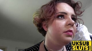 UKSubSluts com - Busty girl in stockings gets whipped then rides cock🍆 with desire