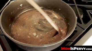 Hot milf Ariella Ferrera enjoys deep throat on her stepson