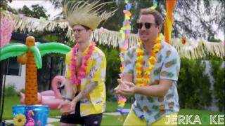 Double-tapping my Hawaiian honey pots, I score a sleazy threesome, Madison's got my joystick stuck