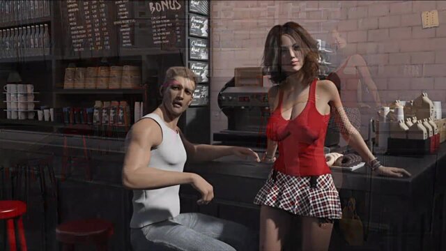 Blonde amateur Katia works out and gets fucked in a cartoon