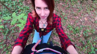 Outdoor amateur teen seduces stranger in woods for raw lust