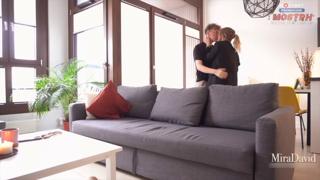 Blonde's fiery passion devoured on plush sofa by amateur cocksucker