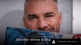 Jennifer White gets creampied by Charles Dera in laundromat - modern day sins milf
