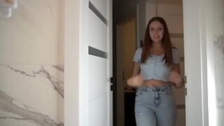 Stepsis gets sloppy BJ while parents out, sniffing own undies
