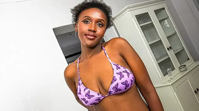 Dark Skin Babe Craves Intense BWC Action In Her Fine Afro Bikini