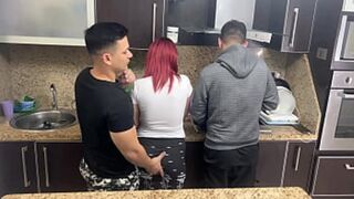 Wife & Husband Cook While Neighbor's Mate Touches Her Cheeky Bits: Betrayal Porn