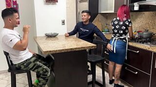 Sausage Sucked, Wife Turns Wild for Friend in Front of Her cuckold Husband